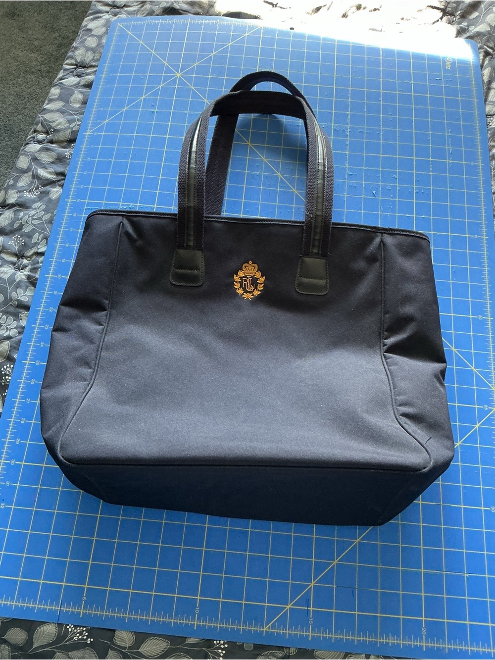 Ralph Lauren Black Tote with Gold Crest
